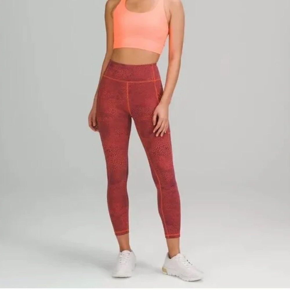 Lululemon Invigorate High Rise Tight 25” Size 2 Crackle Glaze Vintage Orange